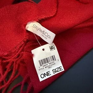 NWT tyle & Co. Bold Red Polyester Scarf